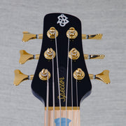Spector Euro 6 LT Poplar Burl Over Ash 6-String Electric Bass Guitar - Faded Light Blue Gloss - CHUCKSCLUSIVE - #]C121NB23299