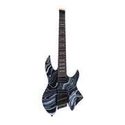 Sire Larry Carlton X6 Headless 7-String Electric Guitar - Black Swirl