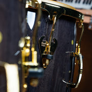LP 11 and 3/4-Inch Matador Conga, Siam Oak - Black with Gold Hardware - CHUCKSCLUSIVE