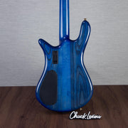 Spector Euro 4 LT Poplar Burl Over Ash Electric Bass Guitar - Faded Light Blue Gloss - CHUCKSCLUSIVE - #]C121NB23310