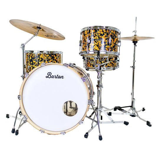 Barton Studio Custom Birch 13/16/22 3pc. Drum Kit Black & Gold Pearl - MUSICTONER