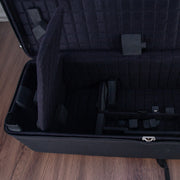 Marcus Bonna Baritone Saxophone Low A Case with Wheels - Black with Orange Trim and Badge