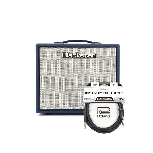 Blackstar Limited Edition Studio 10 EL34 1x12 Combo Amplifier Royal Blue and (1) Cable Bundle - MUSICTONER