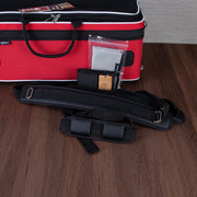 Marcus Bonna Custom Double Case for Piston Trumpets - Red / Black, Carbon Fiber Shell