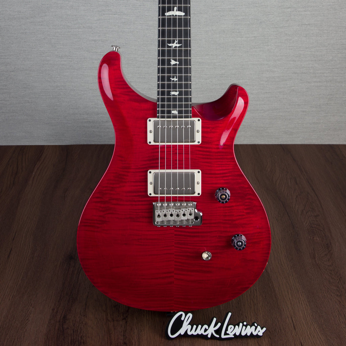 PRS CE24 Flame Maple Electric Guitar, Ebony Fingerboard - Scarlet Red - CHUCKSCLUSIVE - #230365232 - 2023