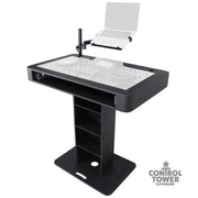 ProX XZF-DJCTBL Control Tower DJ Podium for Pioneer DDJ-REV7 XDJ-XZ FLX10 RANE Four - Black Finish