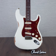 Fender Custom Shop 1969 Stratocaster Electric Guitar - Aged Olympc White - #R123540