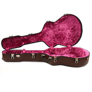 Calton Cases Acoustic J-45 Guitar Case Brown w/Pink Velvet Interior - MUSICTONER
