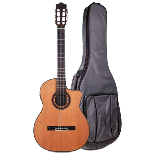 Cordoba Iberia Series C7-CE Spruce/Indian Rosewood Classical Guitar and Classical Guitar Gig Bag Bundle - MUSICTONER