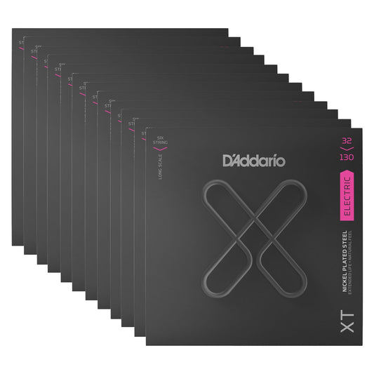 D'Addario XT Nickel 6-String Electric Bass Regular Light 32-130 12 Pack Bundle - MUSICTONER