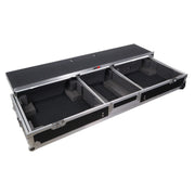 ProX XS-TMC1012WLTFSTND DJ Coffin Flight Case for (2) 1200 Style Turntables 10-inch 12-inch Mixers with Sliding Laptop Shelf and Wheels