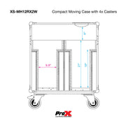ProX XS-MH12RX2W Moving Head Lighting Road Case for ADJ Hydro Beam X12 Vizi Beam 12RX Fits 2 Units with 4" Casters