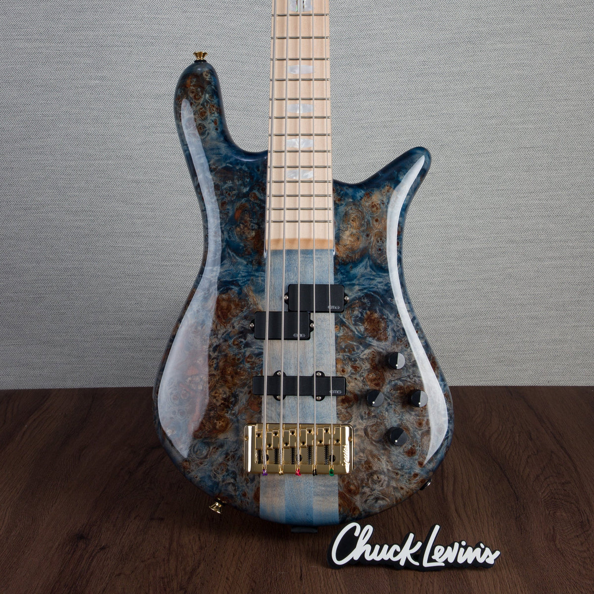 Spector Euro 5 LT 5-String Bass Guitar - Exotic Poplar Burl Blue Fade - CHUCKSCLUSIVE - #]C121SN 21048