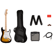 Squier Sonic Stratocaster Pack, Maple Fingerboard, 2-Color Sunburst, Gig Bag, 10G Amplifier