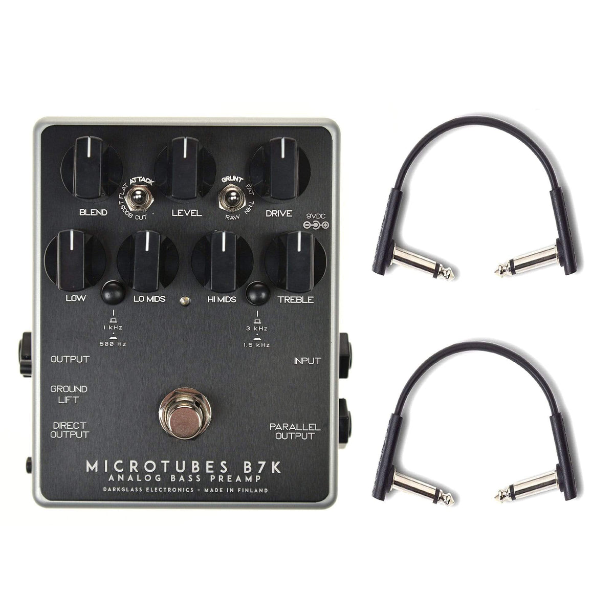 Darkglass Electronics Microtubes B7K Overdrive Preamp v2 w/RockBoard Flat Patch Cables Bundle - MUSICTONER