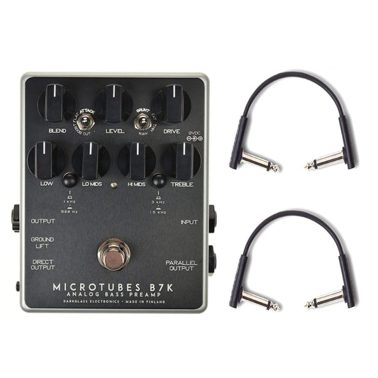 Darkglass Electronics Microtubes B7K Overdrive Preamp v2 w/RockBoard Flat Patch Cables Bundle - MUSICTONER