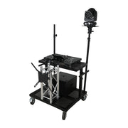 ProX X-BeatWagon Professional Mobile DJ Rolling Workstation with Adjustable Shelf