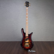Spector Euro 4 LT Spalted Maple Bass Guitar - Fire Red Burst - CHUCKSCLUSIVE - #]C121SN 21111