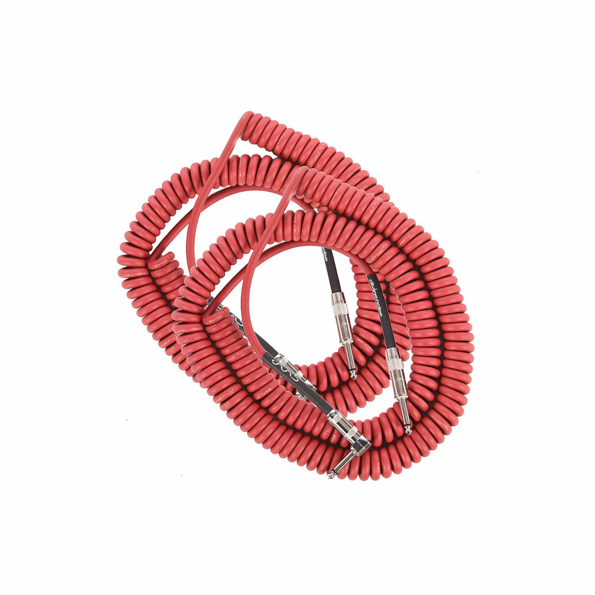 Divine Noise Curly Cable Red 30' Straight/30' Straight 2 Pack Bundle - MUSICTONER