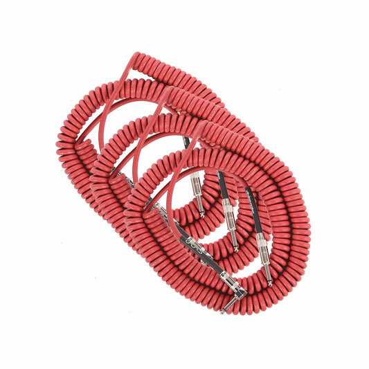 Divine Noise Curly Cable Red 30' Straight/30' Straight 3 Pack Bundle - MUSICTONER