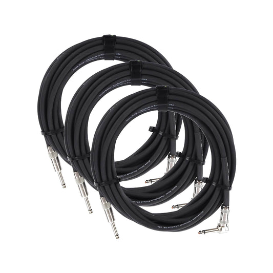 Divine Noise Straight Cable Black 25' Straight/Straight 3 Pack Bundle - MUSICTONER