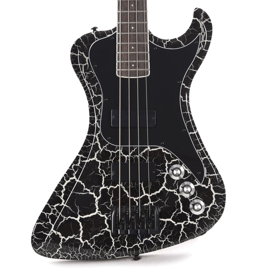 Dunable DE R2 Bass Gloss Black & White Crackle w/Black Hardware - MUSICTONER