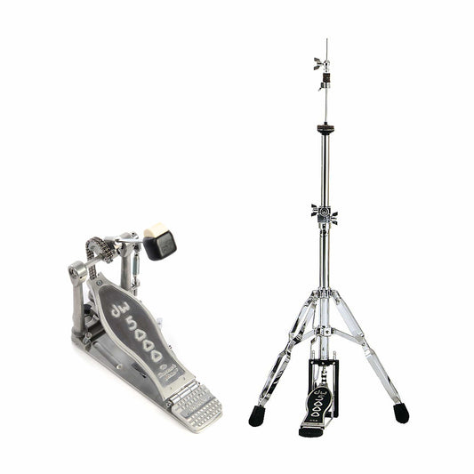 DW 5000 Modern Retro Accelerator Single Bass Drum Pedal/3-Leg Double Braced Hi-Hat Stand Bundle - MUSICTONER