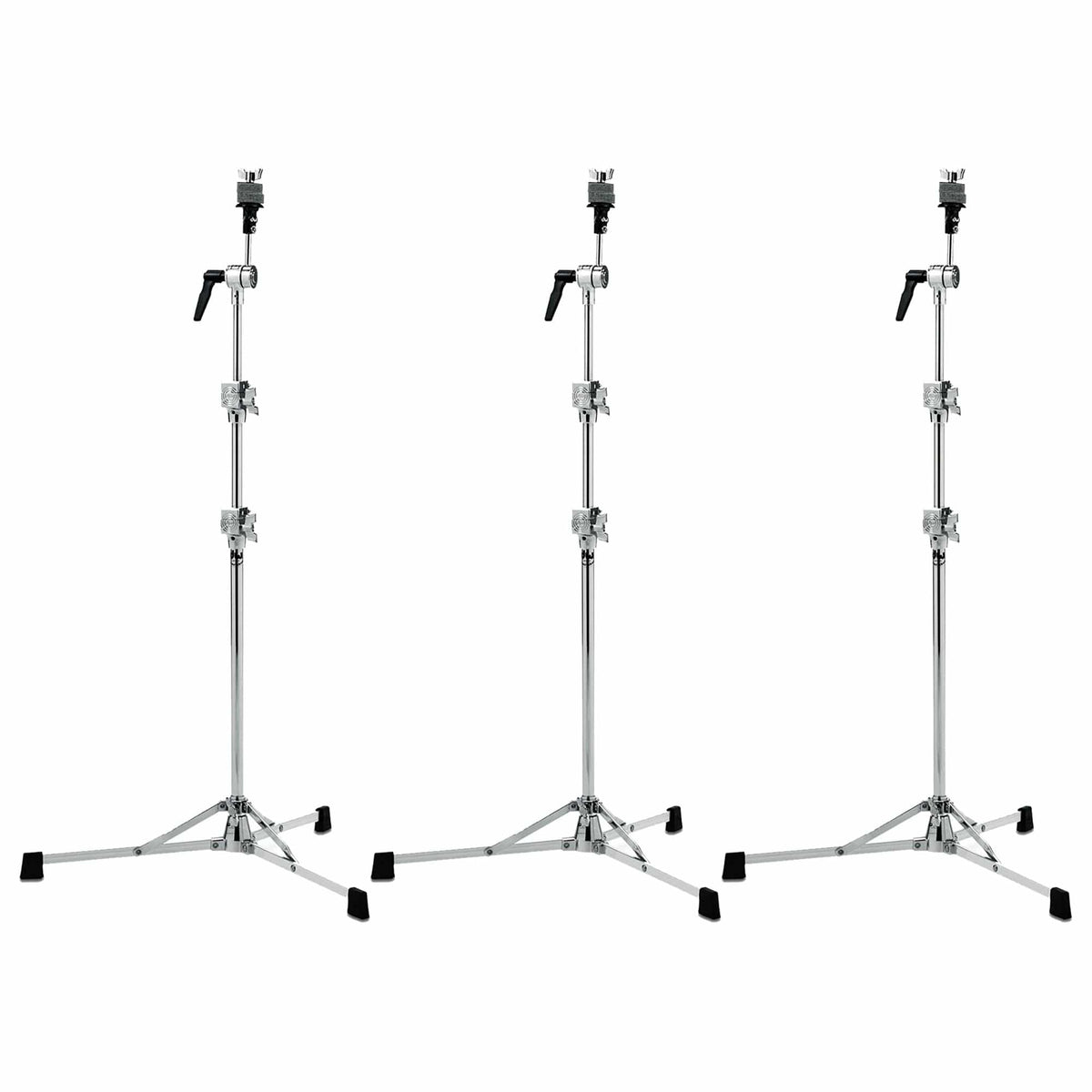 DW 6710 Straight Cymbal Stand Flat Base (3 Pack Bundle) - MUSICTONER