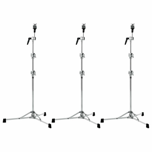 DW 6710 Straight Cymbal Stand Flat Base (3 Pack Bundle) - MUSICTONER