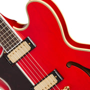 Epiphone Masterbuilt Gem Archer Sheraton Singature Semi-Hollow Left Handed Electric Guitar - Cherry Red