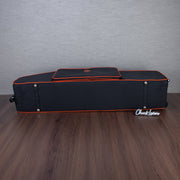 Marcus Bonna Baritone Saxophone Low A Case with Wheels - Black with Orange Trim and Badge