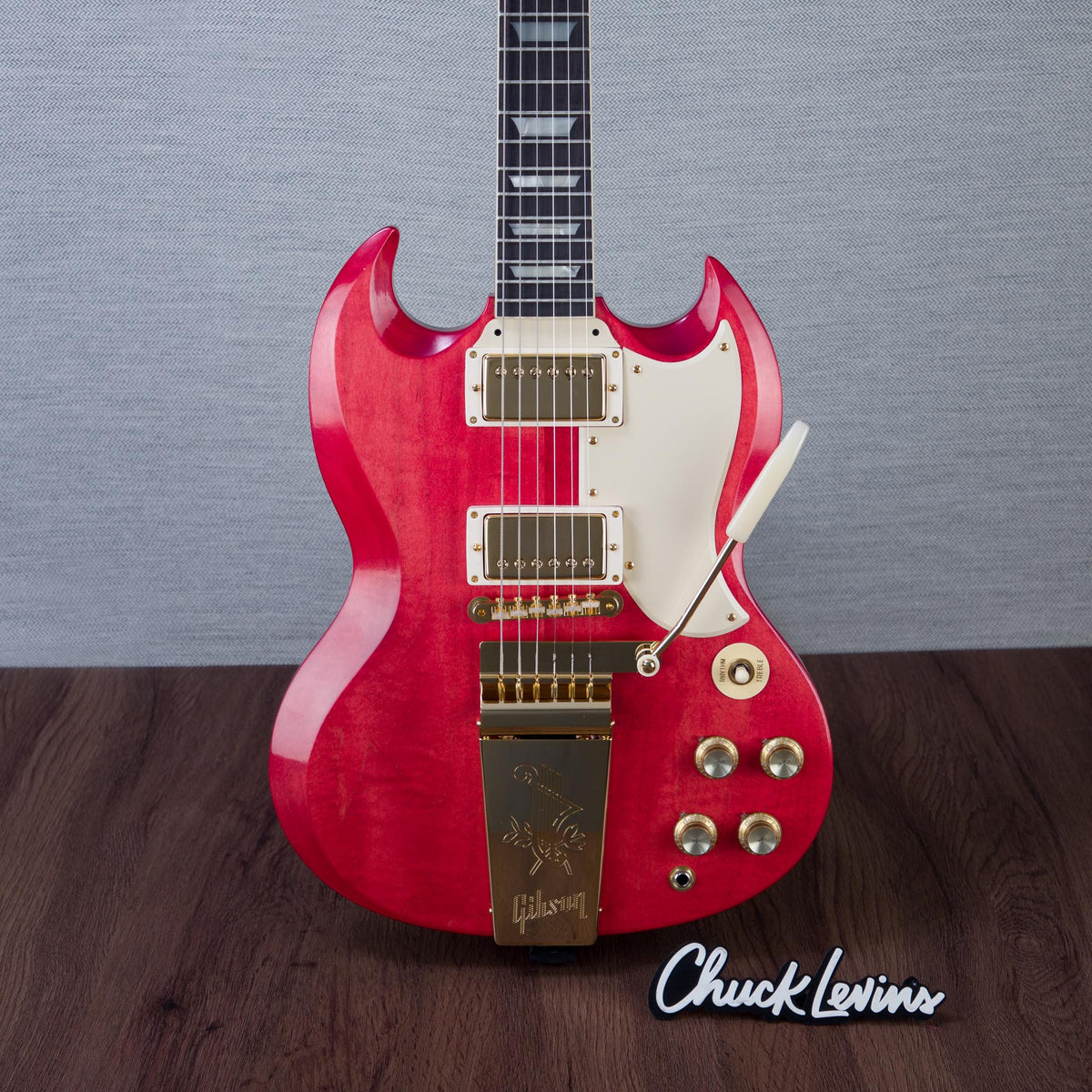 Gibson Custom Shop 1964 SG Standard Reissue Maestro Vibrola Electric Guitar, Gold Hardware - VOS Watermelon King - CHUCKSCLUSIVE - #601344