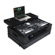 ProX XS-RANESYSONEWLTBLLED Flight Case For RANE SYSTEM ONE Dj Controller Sliding Laptop Shelf & Wheels - Black