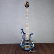 Spector Euro 5 LT Poplar Burl Over Ash 5-String Electric Bass Guitar - Faded Light Blue Gloss - CHUCKSCLUSIVE - #]C121NB23298