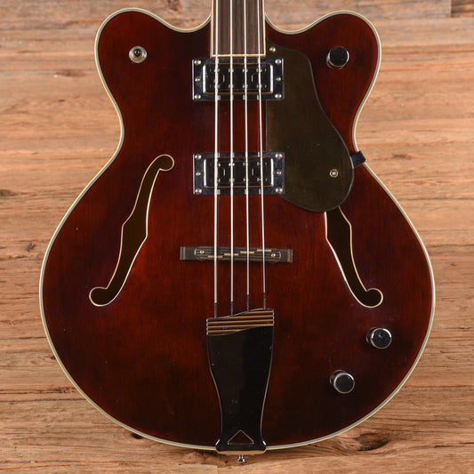 Eastwood Classic 4 Fretless Hollowbody Reissue Electric Bass Walnut - MUSICTONER