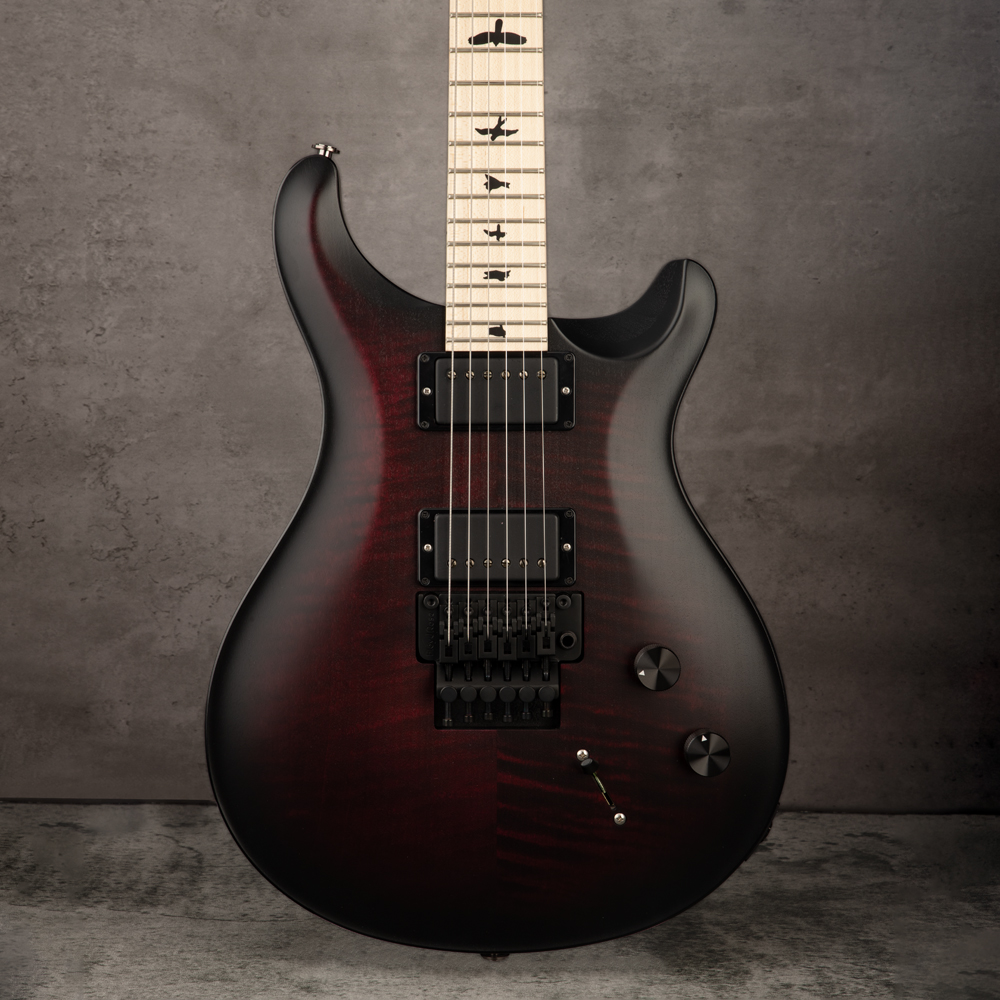 PRS Dustie Waring Signature CE24 Electric Guitar - Satin Fire Red w/Black Wrap Custom Color