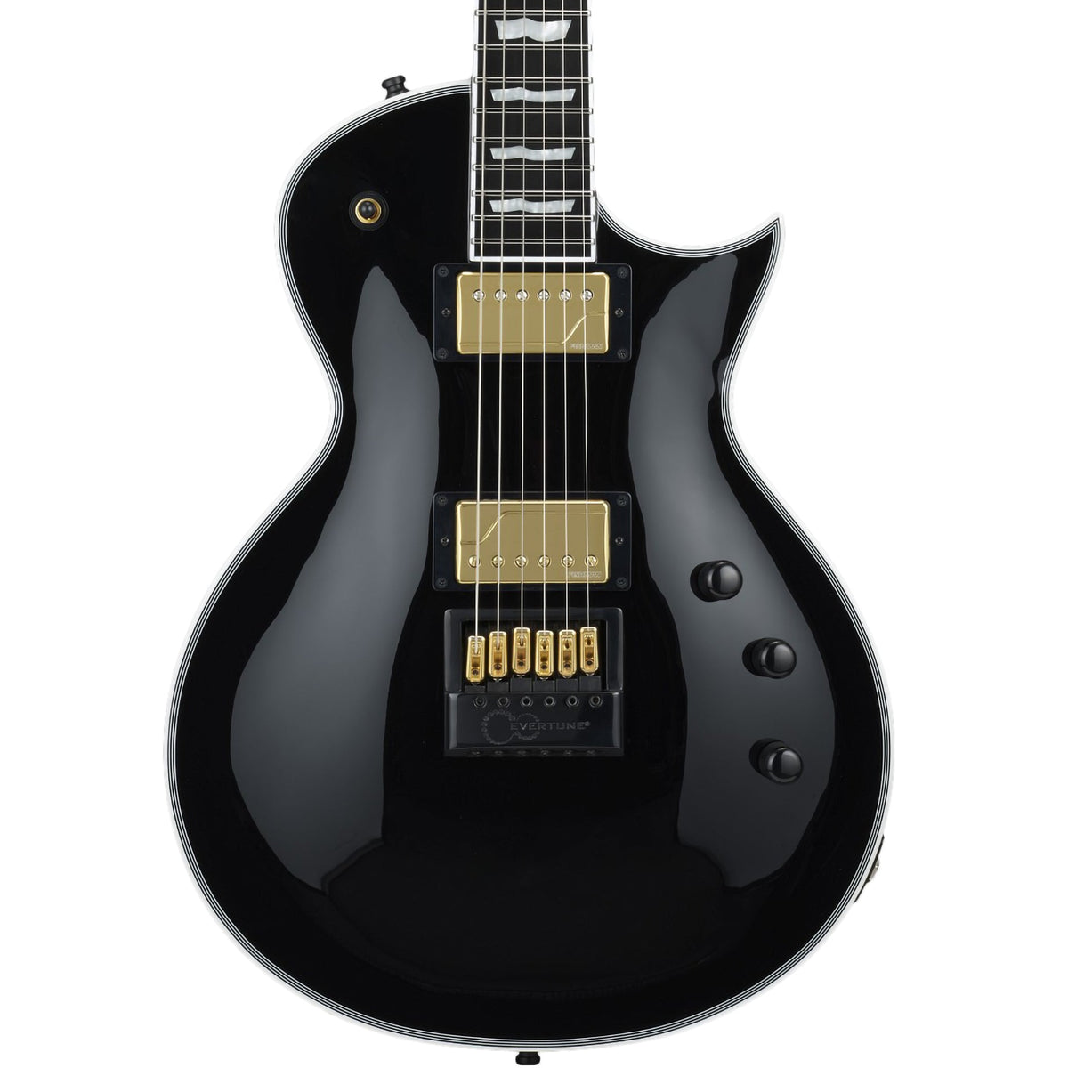 ESP E-II Eclipse Full Thickness Evertune Electric Guitar, Black w/ Case