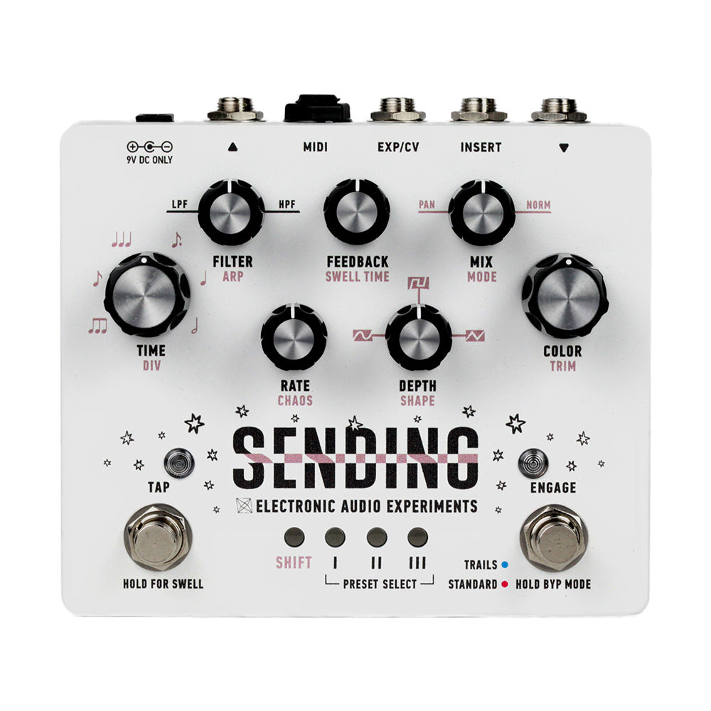 Electronic Audio Experiments Sending V2 Delay Pedal Limited White - MUSICTONER