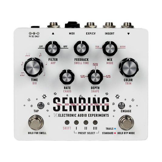 Electronic Audio Experiments Sending V2 Delay Pedal Limited White - MUSICTONER