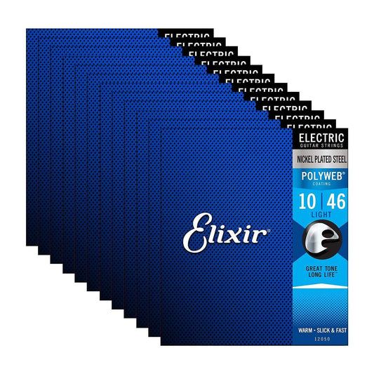 Elixir 12050 Electric Poly Light 10-46 12 Pack Bundle - MUSICTONER