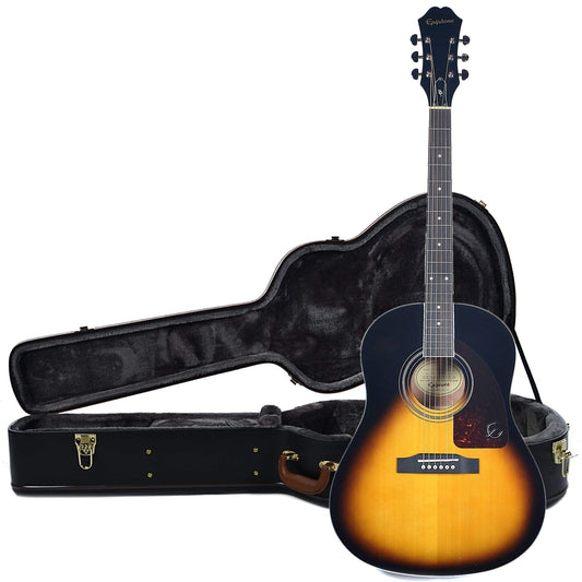 Epiphone AJ-220S Acoustic Vintage Sunburst NH and Epiphone Hardshell Case Bundle - MUSICTONER