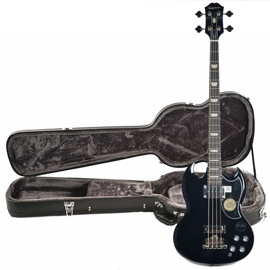 Epiphone EB-3 Bass Ebony CH and Epiphone Hardshell Case Bundle - MUSICTONER