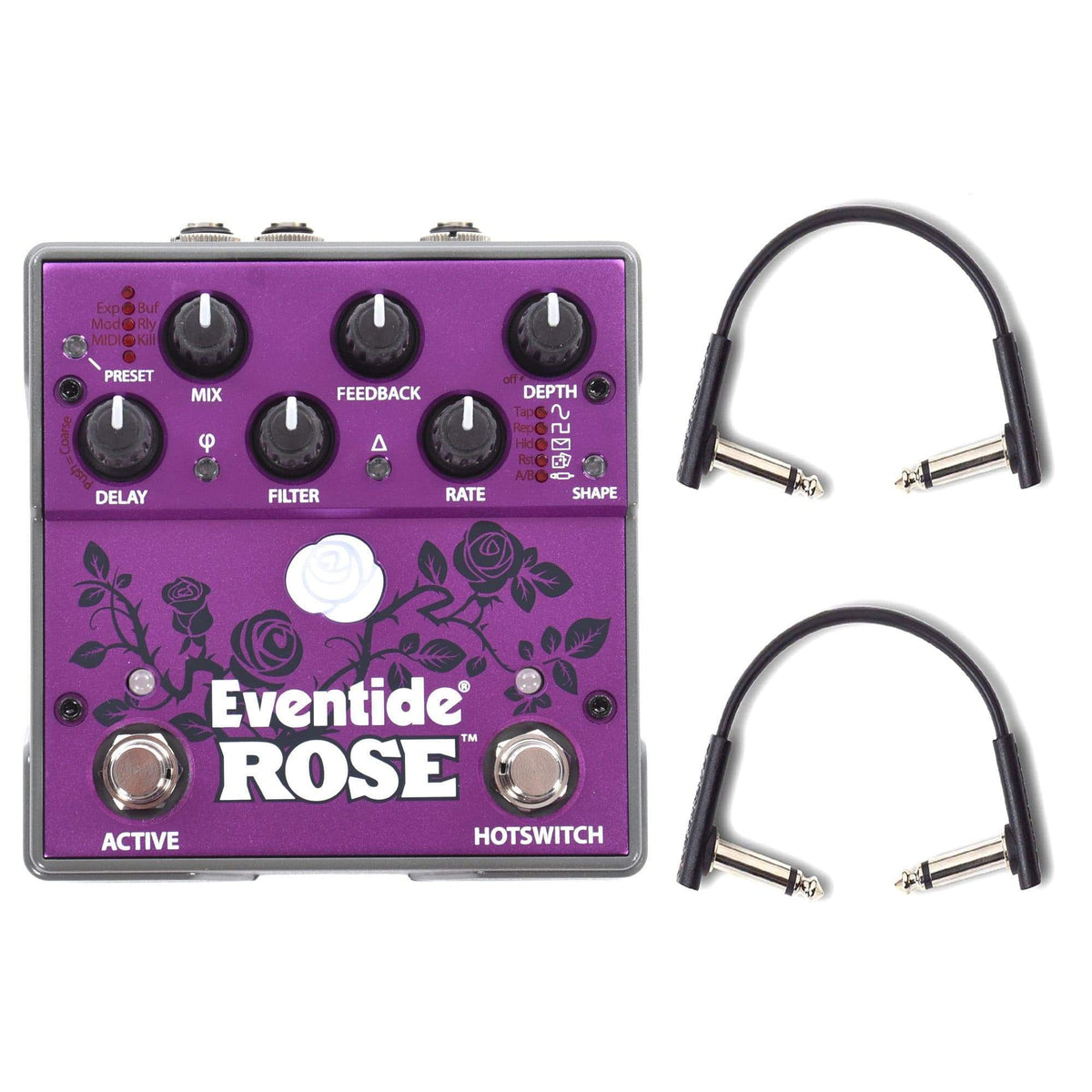 Eventide Rose Modulated Delay w/RockBoard Flat Patch Cables Bundle - MUSICTONER