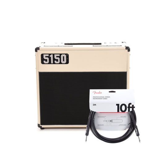 EVH 5150 Iconic Series 40W 1x12 Combo Ivory and (1) Cable Bundle - MUSICTONER