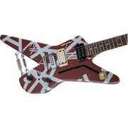 EVH Striped Series Shark Electric Guitar, Pao Ferro Fingerboard - Burgundy With Silver Stripes