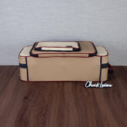 Marcus Bonna Gentleman's Bassoon Case - Beige/Ivory Leather, Wine Red Trim, Silver Metal Logo