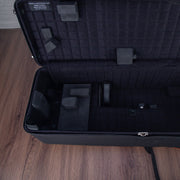 Marcus Bonna Baritone Saxophone Low A Case with Wheels - Black with Orange Trim and Badge