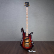 Spector Euro 4 LT Spalted Maple Bass Guitar - Fire Red Burst - CHUCKSCLUSIVE - #]C121SN 21112