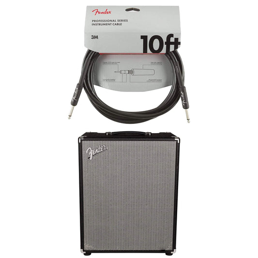 Fender Rumble 500 500W 2x10 Bass Combo Cable Bundle - MUSICTONER
