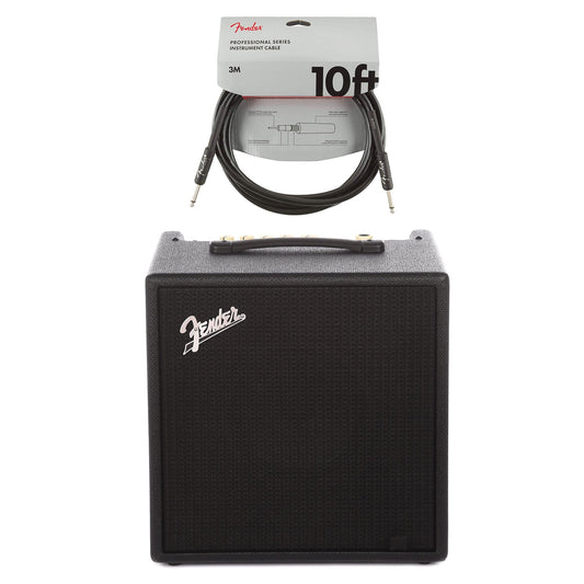 Fender Rumble LT25 Bass Amp Combo Cable Bundle - MUSICTONER